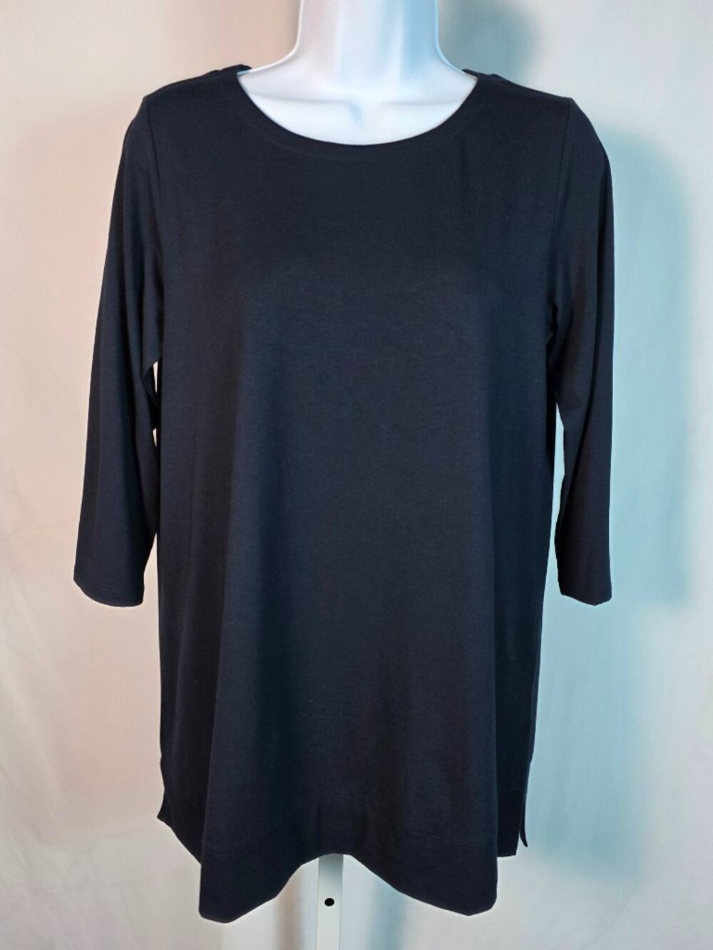 NWT J. Jill Size XS Navy Blue Luxe Supima 3/4 Sleeve Crew-Neck Tunic